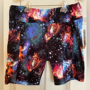 No Boundaries Galaxy Stars Womens Biker Athletic Lounge Shorts Size XL 15/17